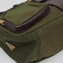 PRADA Shoulder Bag Nylon Khaki Gold Auth 120599-14