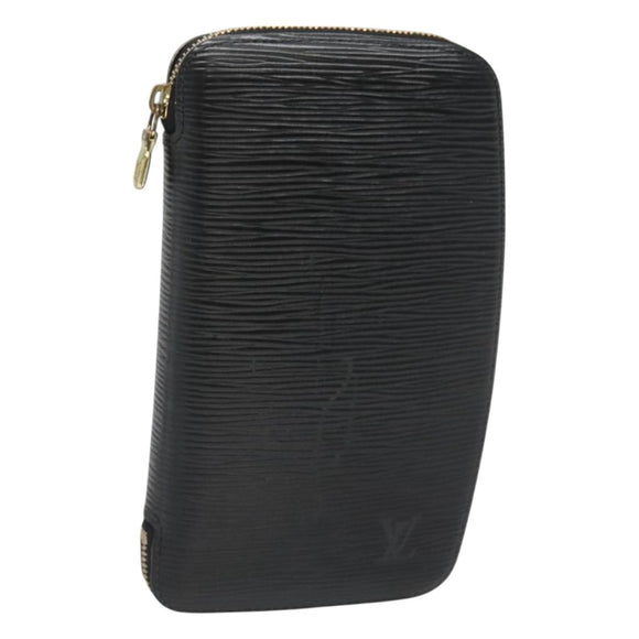 LOUIS VUITTON Epi Agenda Geode Travel Case Black M63872 LV Auth 120601