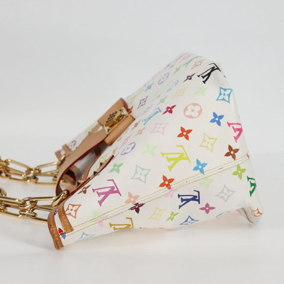LOUIS VUITTON Monogram Multicolor Annie MM Tote Bag White M40307 LV Auth 120602SAV