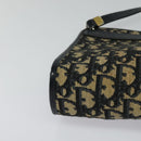 Christian Dior Trotter Canvas Shoulder Bag Navy Gold Auth 120603-9