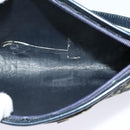 Christian Dior Trotter Canvas Shoulder Bag Navy Gold Auth 120603-11