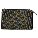 Christian Dior Trotter Canvas Shoulder Bag Navy Gold Auth 120603-2