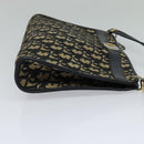 Christian Dior Trotter Canvas Shoulder Bag Navy Gold Auth 120603-4
