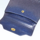 BALLY Hand Bag Leather 2way Navy Gold Auth 120604-10