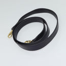 BALLY Hand Bag Leather 2way Navy Gold Auth 120604-21