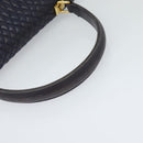 BALLY Hand Bag Leather 2way Navy Gold Auth 120604-7