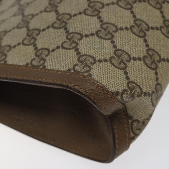 GUCCI GG Supreme Web Sherry Line Clutch Bag PVC Beige Red 89 01 033 Auth 120609