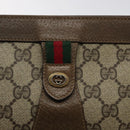 GUCCI GG Supreme Web Sherry Line Clutch Bag PVC Beige Red 89 01 033 Auth 120609-8