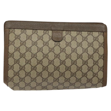 GUCCI GG Supreme Web Sherry Line Clutch Bag PVC Beige Red 89 01 033 Auth 120609 - 0