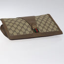 GUCCI GG Supreme Web Sherry Line Clutch Bag PVC Beige Red 89 01 033 Auth 120609-5