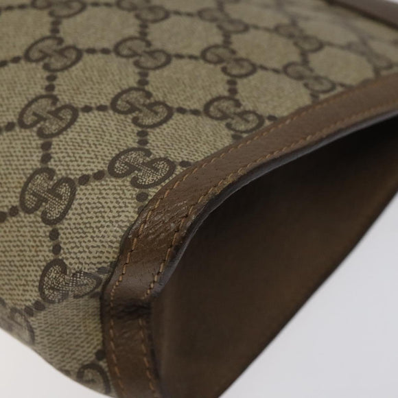 GUCCI GG Supreme Web Sherry Line Clutch Bag PVC Beige Red 89 01 033 Auth 120609