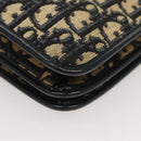 Christian Dior Trotter Canvas Shoulder Bag Navy Gold Auth 120610-17