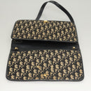 Christian Dior Trotter Canvas Shoulder Bag Navy Gold Auth 120610-9