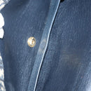 Christian Dior Trotter Canvas Shoulder Bag Navy Gold Auth 120610-12