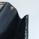 Christian Dior Trotter Canvas Shoulder Bag Navy Gold Auth 120610-20