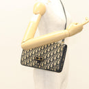 Christian Dior Trotter Canvas Shoulder Bag Navy Gold Auth 120610-21