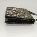 Christian Dior Trotter Canvas Shoulder Bag Navy Gold Auth 120610-3