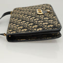 Christian Dior Trotter Canvas Shoulder Bag Navy Gold Auth 120610-4