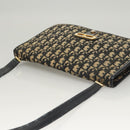 Christian Dior Trotter Canvas Shoulder Bag Navy Gold Auth 120610-6
