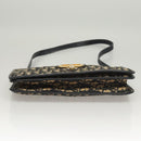 Christian Dior Trotter Canvas Shoulder Bag Navy Gold Auth 120610-5