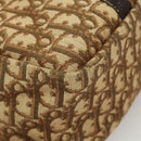 Christian Dior Trotter Canvas Hand Bag Brown Gold Auth 120616-15