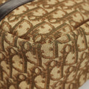 Christian Dior Trotter Canvas Hand Bag Brown Gold Auth 120616-16