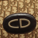 Christian Dior Trotter Canvas Hand Bag Brown Gold Auth 120616-17