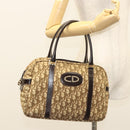 Christian Dior Trotter Canvas Hand Bag Brown Gold Auth 120616-22