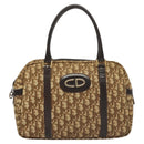 Christian Dior Trotter Canvas Hand Bag Brown Gold Auth 120616-13