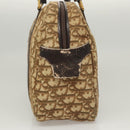 Christian Dior Trotter Canvas Hand Bag Brown Gold Auth 120616-3