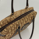 Christian Dior Trotter Canvas Hand Bag Brown Gold Auth 120616-7