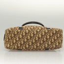 Christian Dior Trotter Canvas Hand Bag Brown Gold Auth 120616-5