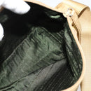 PRADA Shoulder Bag Nylon Beige Silver Auth 120621-20
