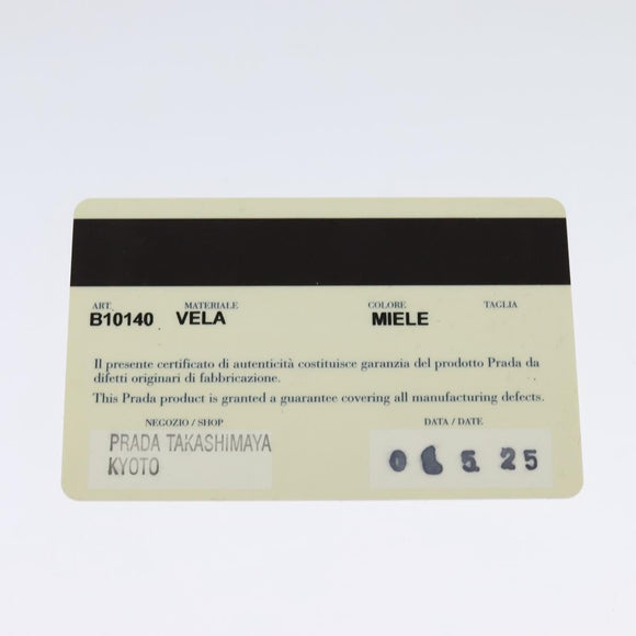 PRADA Shoulder Bag Nylon Beige Silver Auth 120621