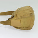 PRADA Shoulder Bag Nylon Beige Silver Auth 120621-3