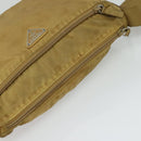 PRADA Shoulder Bag Nylon Beige Silver Auth 120621-6
