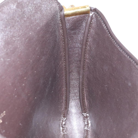 Christian Dior Trotter Canvas Shoulder Bag Brown Gold Auth 120625