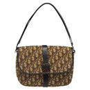 Christian Dior Trotter Canvas Shoulder Bag Brown Gold Auth 120625-13