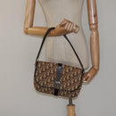 Christian Dior Trotter Canvas Shoulder Bag Brown Gold Auth 120625-20