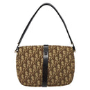 Christian Dior Trotter Canvas Shoulder Bag Brown Gold Auth 120625-2