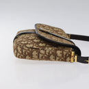 Christian Dior Trotter Canvas Shoulder Bag Brown Gold Auth 120625-3
