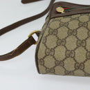 GUCCI GG Supreme Web Sherry Line Shoulder Bag PVC Beige Gold Auth 120628-14