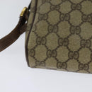 GUCCI GG Supreme Web Sherry Line Shoulder Bag PVC Beige Gold Auth 120628-16