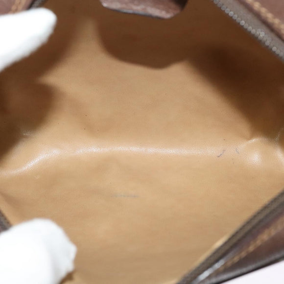 GUCCI GG Supreme Web Sherry Line Shoulder Bag PVC Beige Gold Auth 120628