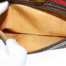 GUCCI GG Supreme Web Sherry Line Shoulder Bag PVC Beige Gold Auth 120628-11