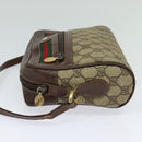 GUCCI GG Supreme Web Sherry Line Shoulder Bag PVC Beige Gold Auth 120628-3