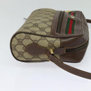 GUCCI GG Supreme Web Sherry Line Shoulder Bag PVC Beige Gold Auth 120628-4