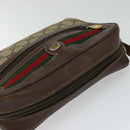 GUCCI GG Supreme Web Sherry Line Shoulder Bag PVC Beige Gold Auth 120628-6