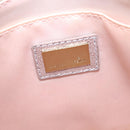 FENDI Zucchino Canvas Shoulder Bag Silver Gold Auth 120637-19