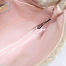 FENDI Zucchino Canvas Shoulder Bag Silver Gold Auth 120637-20